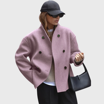 Elegante Cappotto Doppiopetto Beige