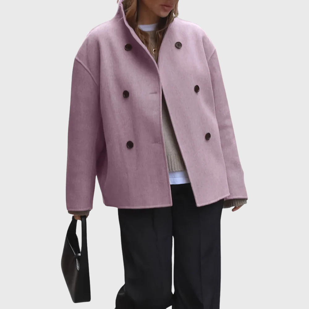 Elegante Cappotto Doppiopetto Beige