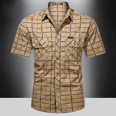 Lenoir™ | Chemise élégante à manches courtes à carreaux