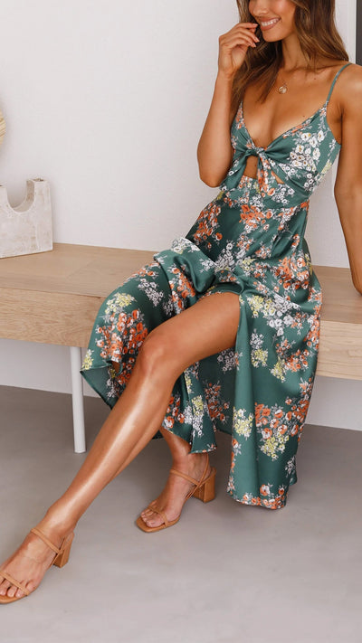 Myla | Abito Midi in Raso con Fiori