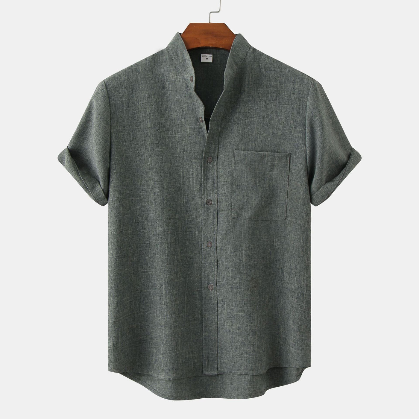Camicia di cotone liscia con bottoni