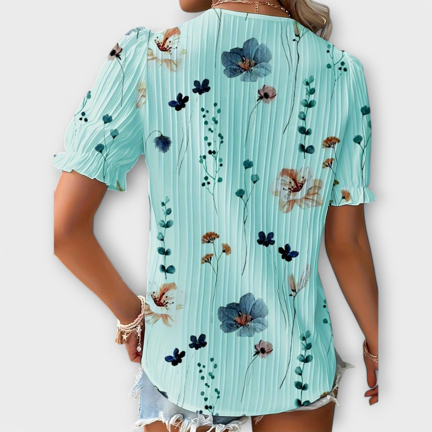 Emily - Blusa elegante con scollo a V