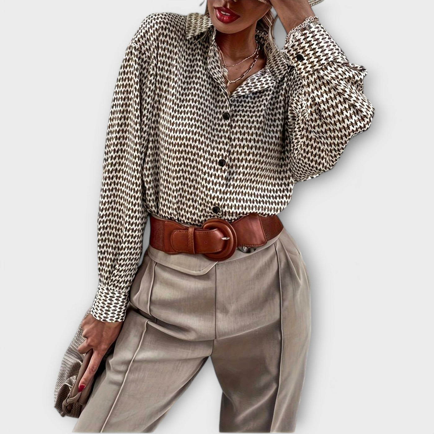 Ashley - Blusa vintage a manica lunga