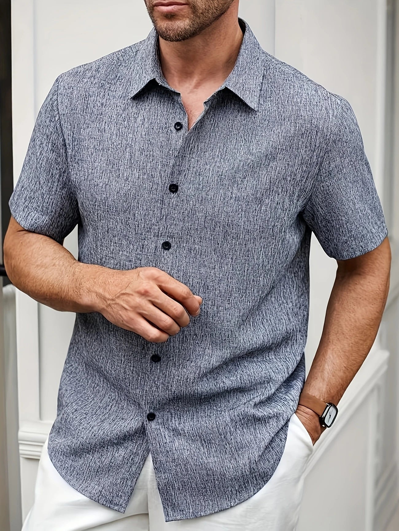 Lenoir™ | Chemise légère à manches courtes en mélange de lin