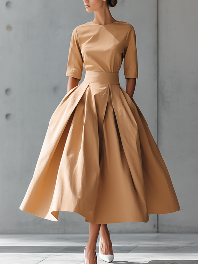 Abito Maxi in Cotone Strutturato da Donna
