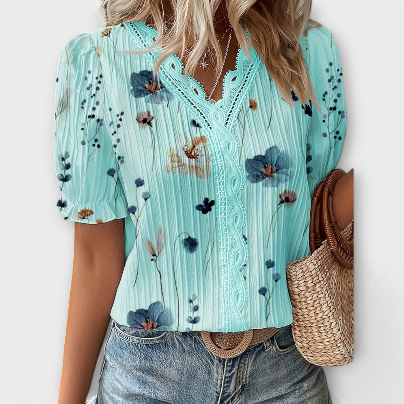 Emily - Blusa elegante con scollo a V