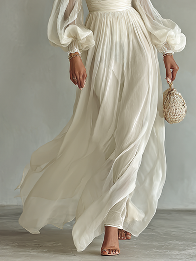 Abito Maxi Lungo da Donna con Scollo Quadrato