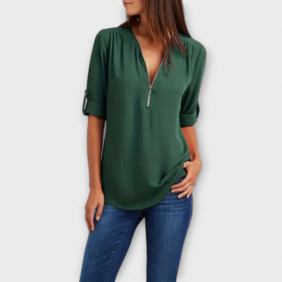 Olivia - Blusa casual con scollatura a V