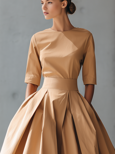Abito Maxi in Cotone Strutturato da Donna