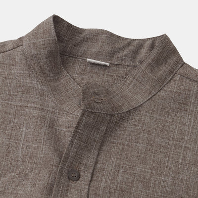 Camicia di cotone liscia con bottoni