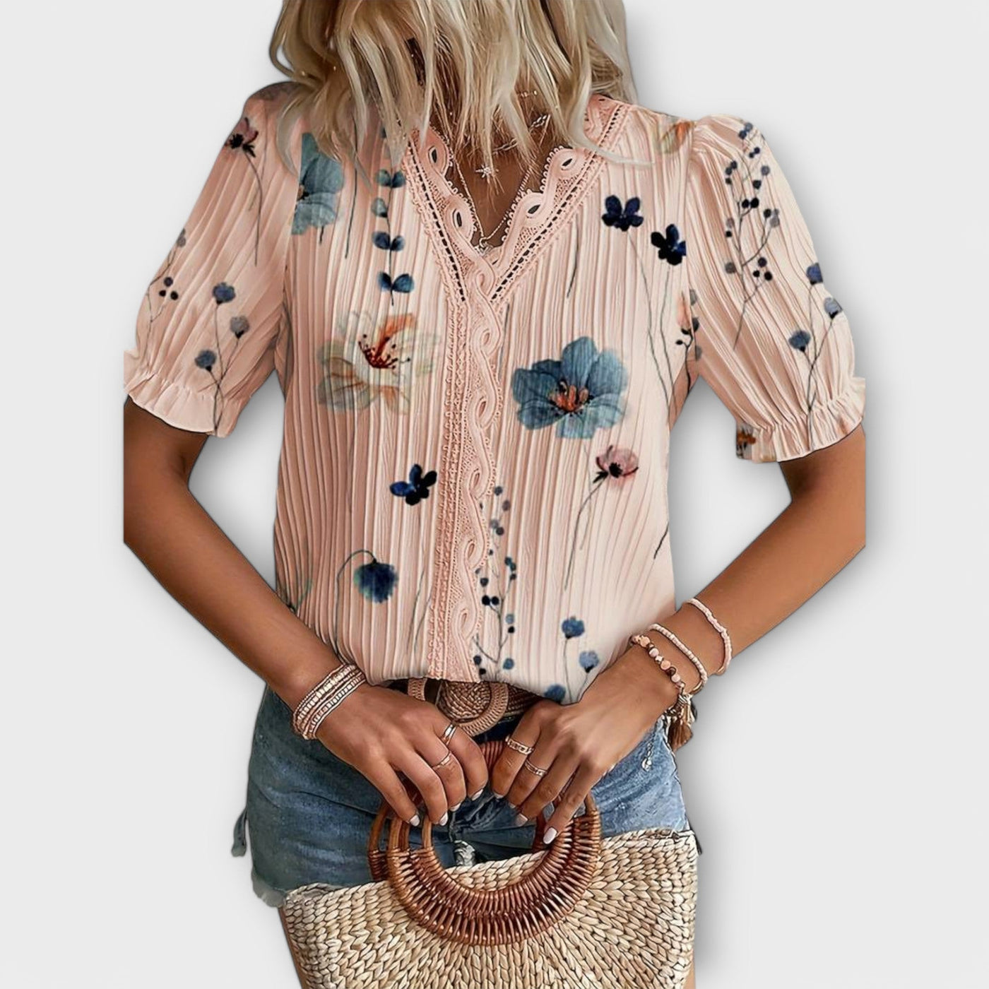 Emily - Blusa elegante con scollo a V