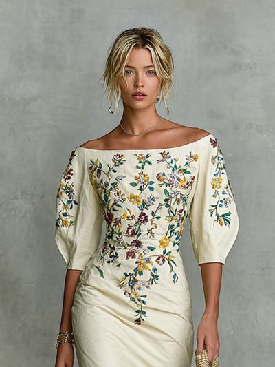 Abito midi da donna con scollo monospalla