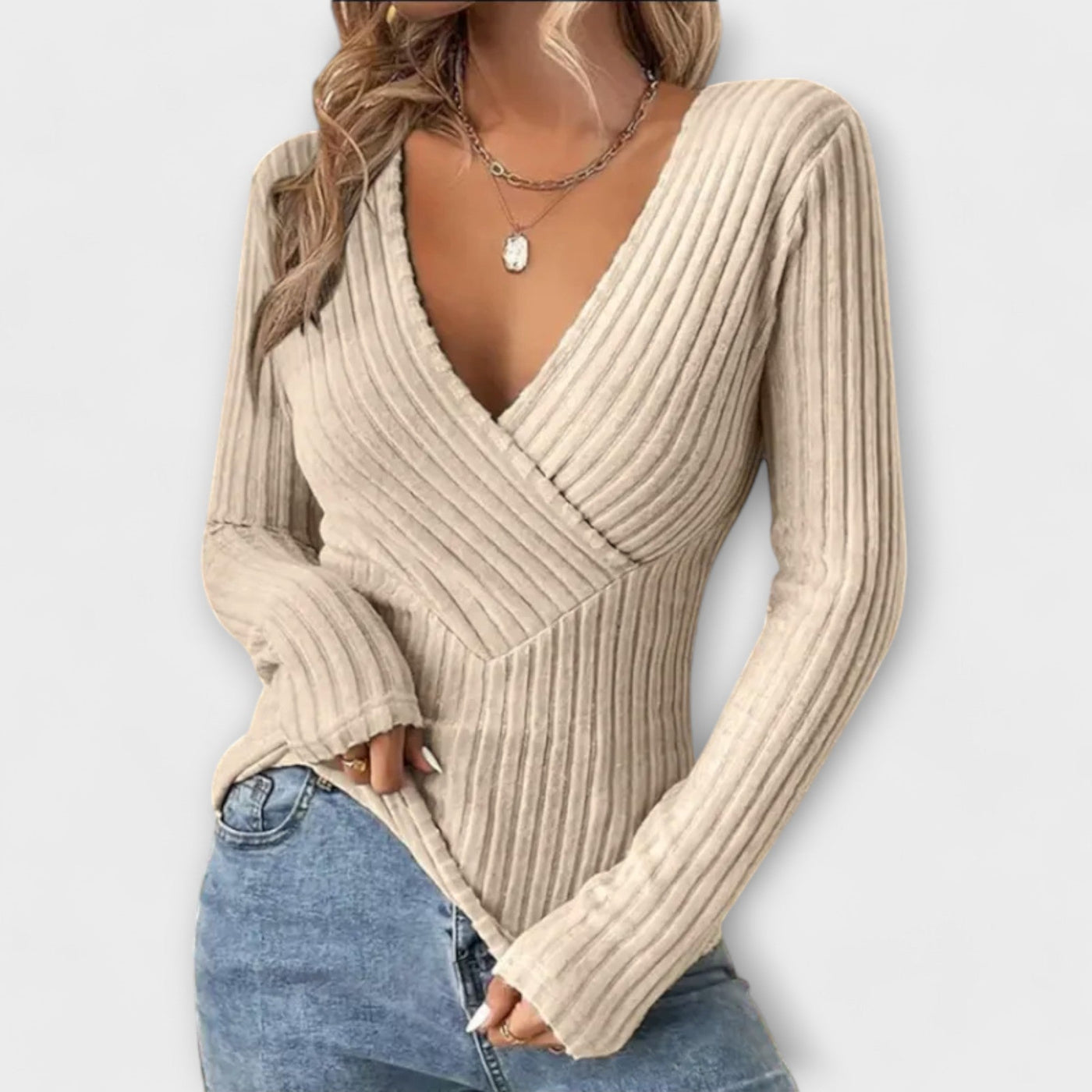 Emily - T-shirt a righe con dettaglio torciglione