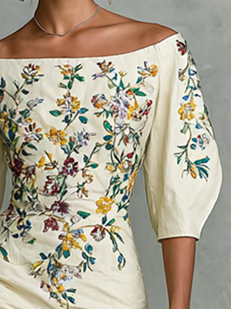 Abito midi da donna con scollo monospalla