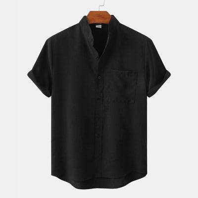 Camicia di cotone liscia con bottoni