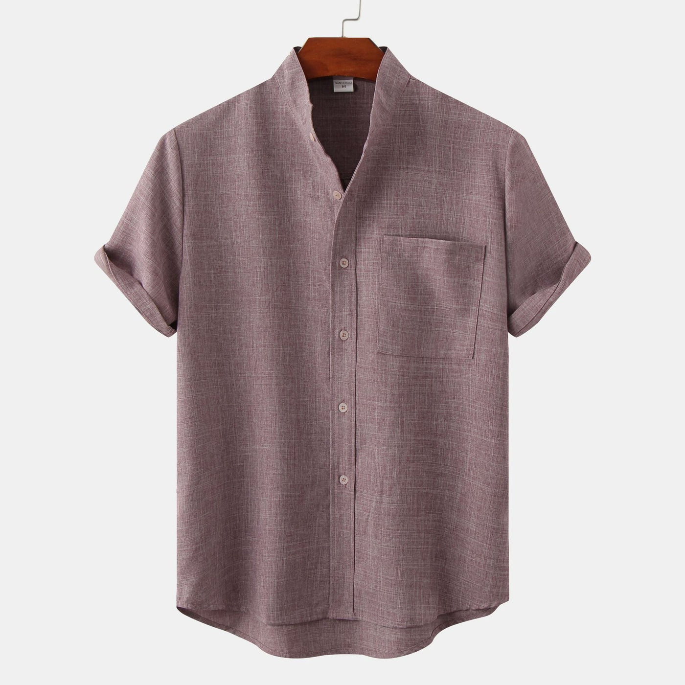 Camicia di cotone liscia con bottoni