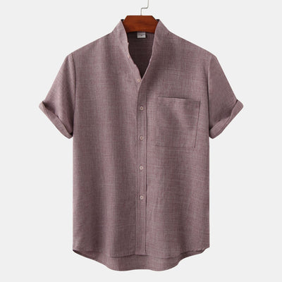 Camicia di cotone liscia con bottoni