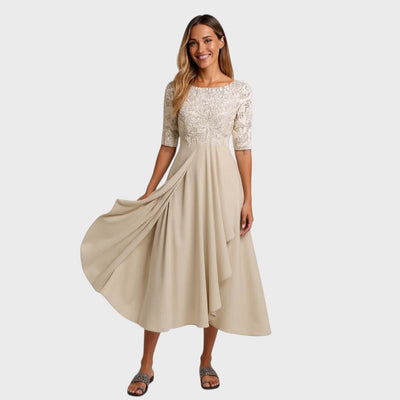 Abito da cerimonia elegante con pizzo