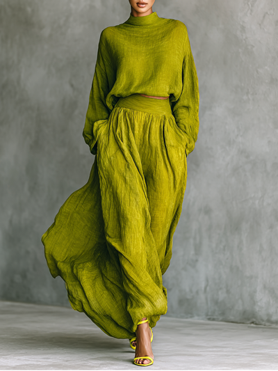 Completo Donna Verde con Collo Alto