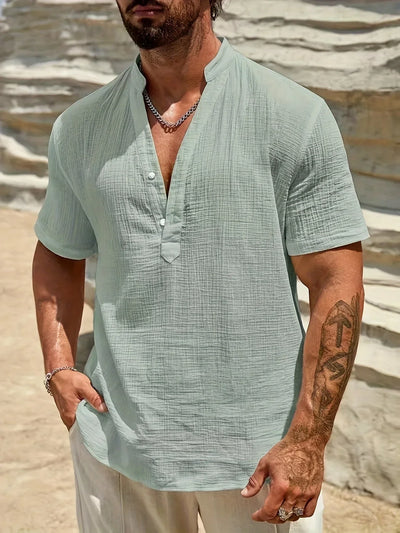 Lenoir™ | Chemise d’été élégante à col montant