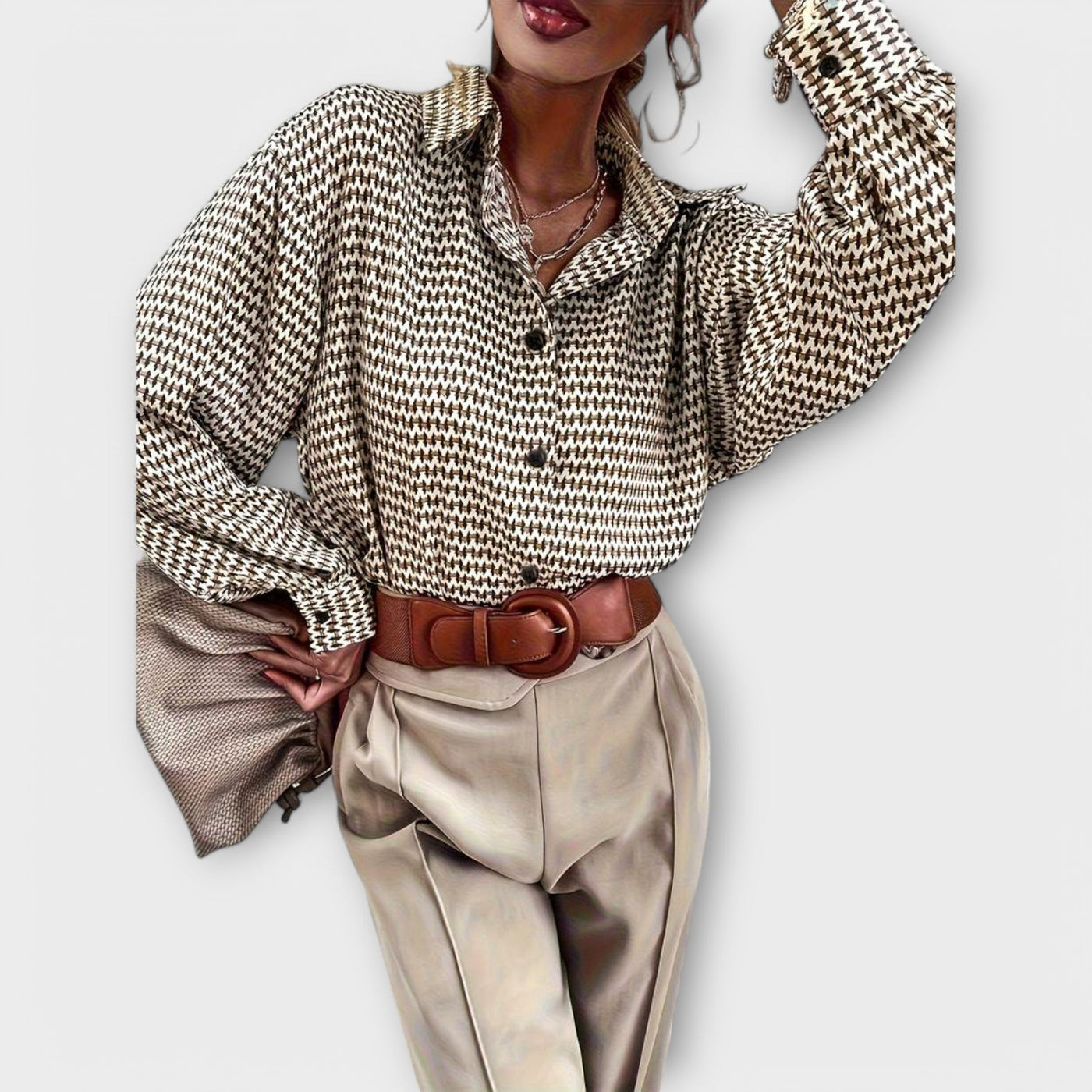 Ashley - Blusa vintage a manica lunga