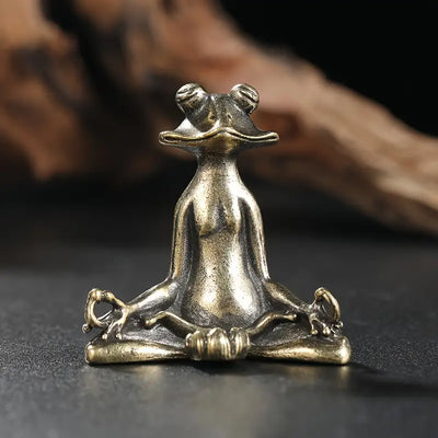 Meditoad - Elegante porta incenso in metallo a forma di zaba