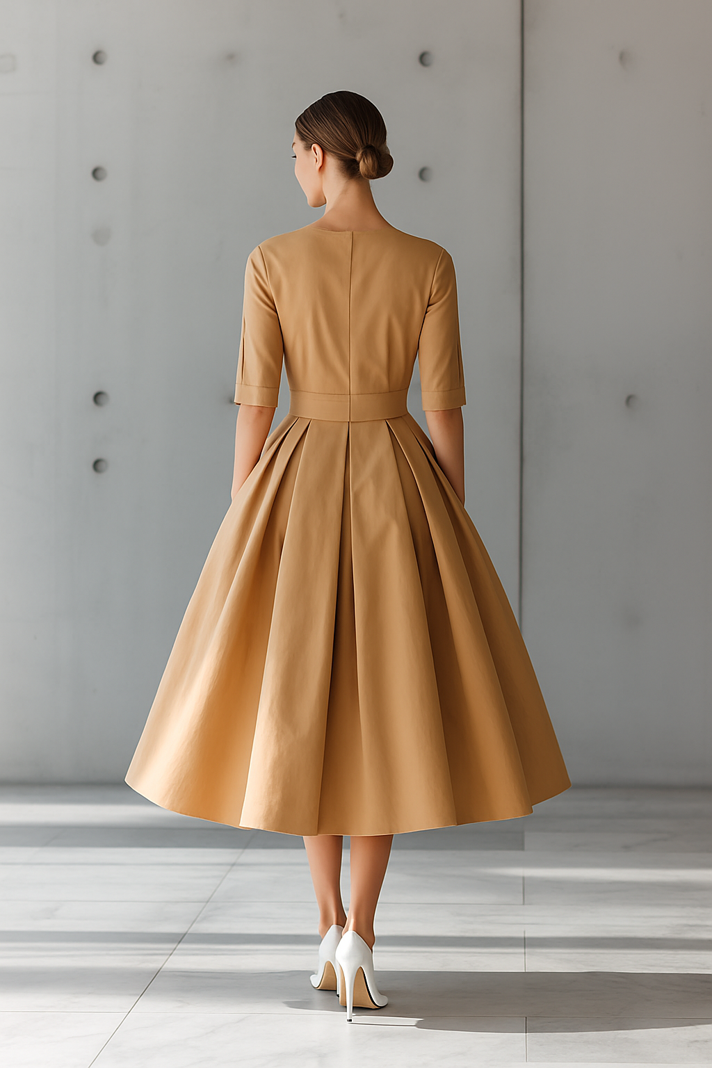 Abito Maxi in Cotone Strutturato da Donna