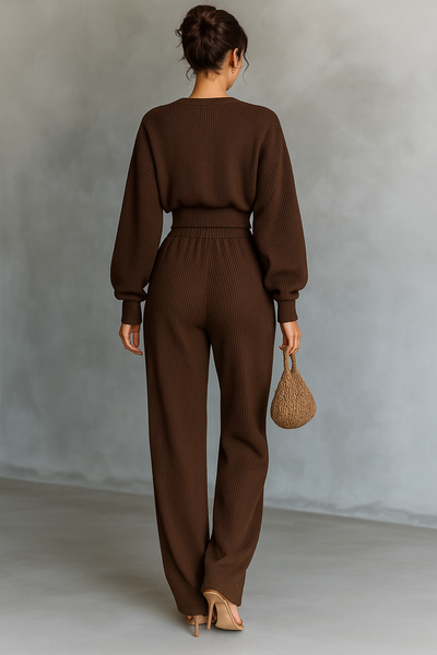 Set Maglione Corto e Pantaloni Donna