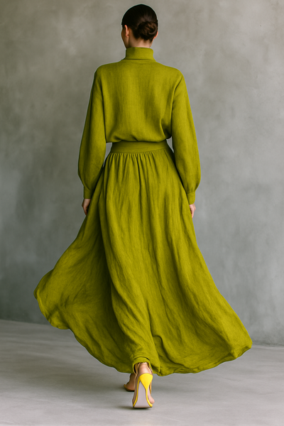 Completo Donna Verde con Collo Alto