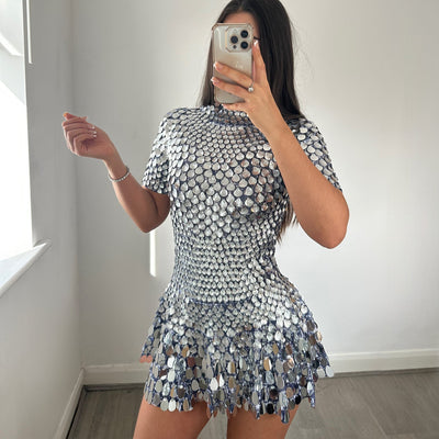 Djenna | Abito Mini con Collo Alto