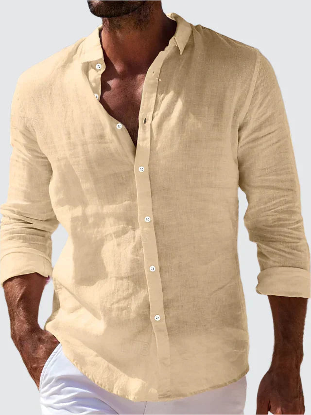 Cotone e Lino Elegante Polo Casual